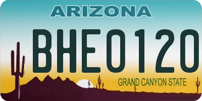 AZ license plate BHE0120