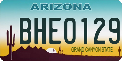 AZ license plate BHE0129