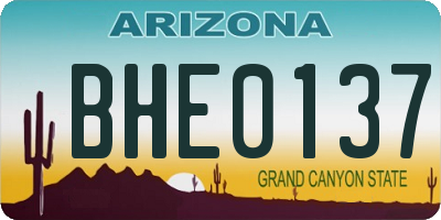 AZ license plate BHE0137