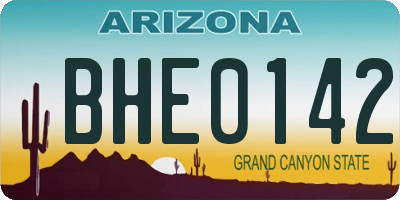 AZ license plate BHE0142