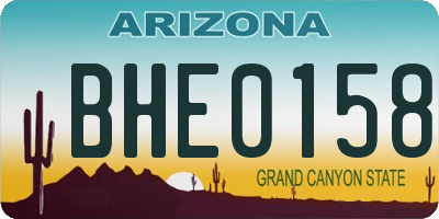 AZ license plate BHE0158