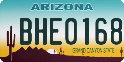 AZ license plate BHE0168