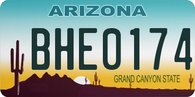 AZ license plate BHE0174
