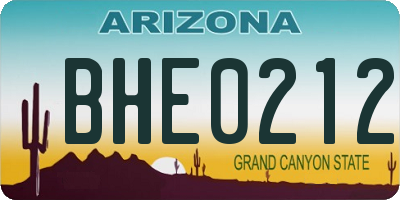 AZ license plate BHE0212