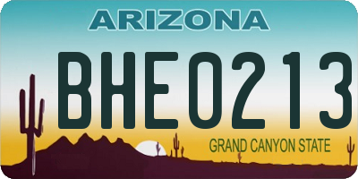 AZ license plate BHE0213