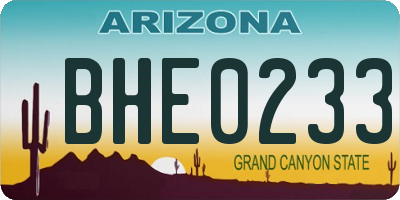 AZ license plate BHE0233