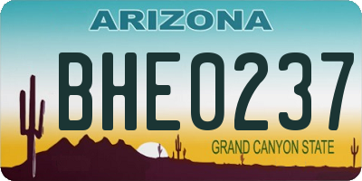 AZ license plate BHE0237