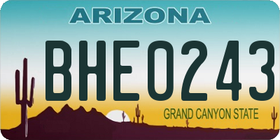AZ license plate BHE0243