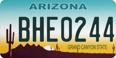 AZ license plate BHE0244