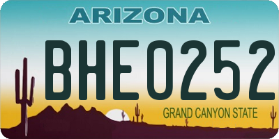 AZ license plate BHE0252