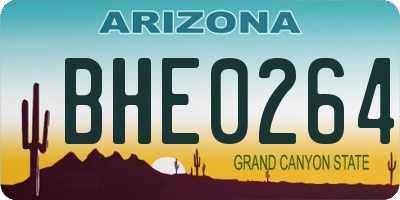 AZ license plate BHE0264