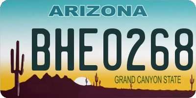 AZ license plate BHE0268