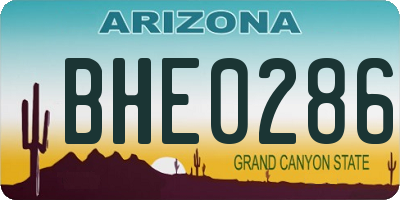 AZ license plate BHE0286