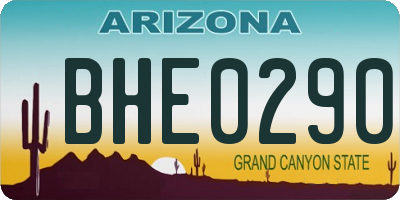 AZ license plate BHE0290