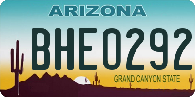 AZ license plate BHE0292