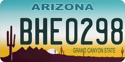 AZ license plate BHE0298