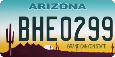 AZ license plate BHE0299