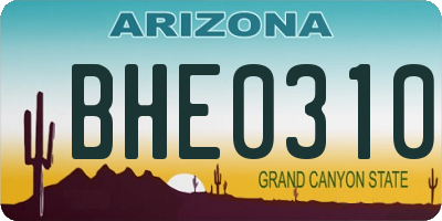 AZ license plate BHE0310