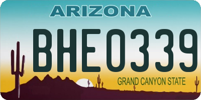 AZ license plate BHE0339