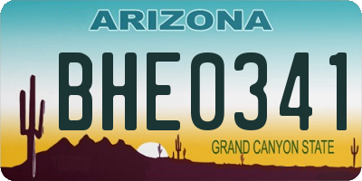 AZ license plate BHE0341