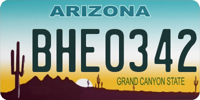 AZ license plate BHE0342