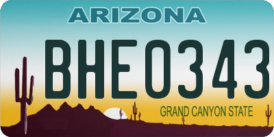 AZ license plate BHE0343
