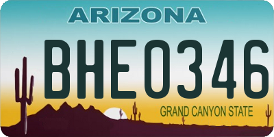 AZ license plate BHE0346