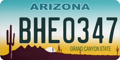 AZ license plate BHE0347