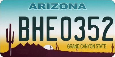 AZ license plate BHE0352