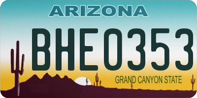 AZ license plate BHE0353