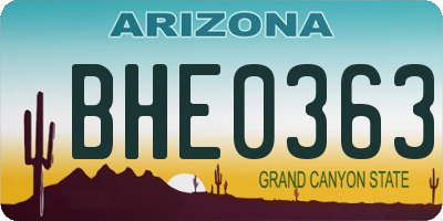 AZ license plate BHE0363