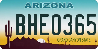 AZ license plate BHE0365