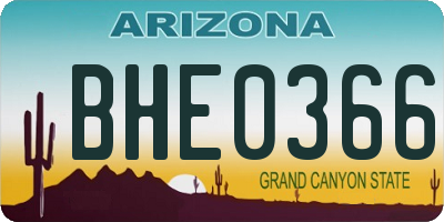 AZ license plate BHE0366