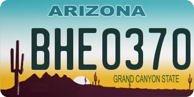 AZ license plate BHE0370