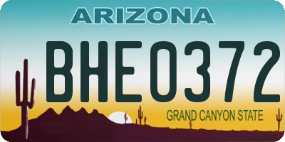 AZ license plate BHE0372