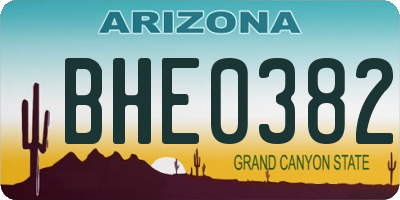 AZ license plate BHE0382