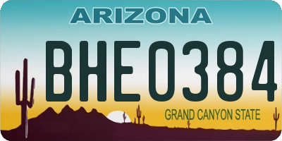 AZ license plate BHE0384