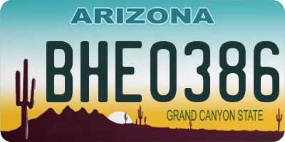 AZ license plate BHE0386