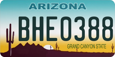 AZ license plate BHE0388