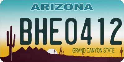 AZ license plate BHE0412