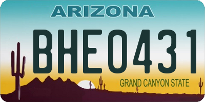 AZ license plate BHE0431