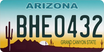 AZ license plate BHE0432