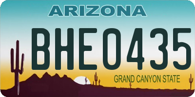 AZ license plate BHE0435