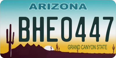 AZ license plate BHE0447