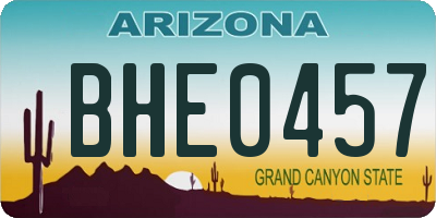 AZ license plate BHE0457