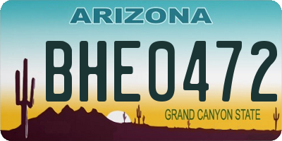 AZ license plate BHE0472