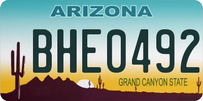 AZ license plate BHE0492