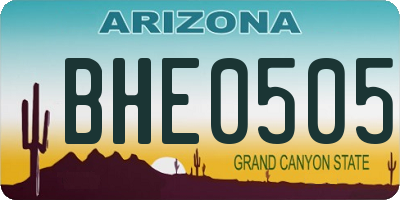 AZ license plate BHE0505