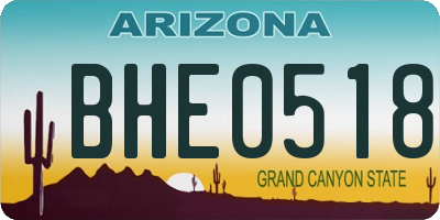 AZ license plate BHE0518