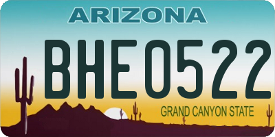 AZ license plate BHE0522